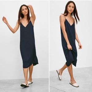ARITZIA BABATON black midi slip dress